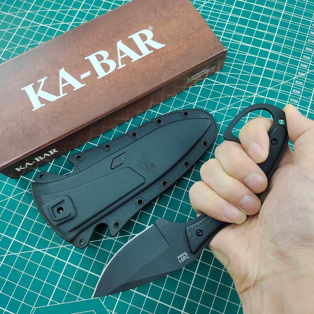 KA-BAR 2491 straight knife wilderness survival emergency rescue tool, easy to carry, diving,  hunting knife, tactical equipment