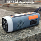 Solar Hand Crank Radio DAB FM Radio with Flashlight BT Speaker Emergency Weather Radio Rechargeable for Emergency Camping