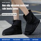 1Pair High Top Waterproof Shoe Covers Black Anti-Slip Reusable for Motorcycle Cycling Bike Men Women Overshoes PVC Protectors