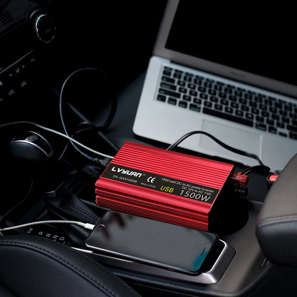 1500W/2000W/2600W Car Inverter DC12V AC110V Power Inversor Portable Outdoor Charger Adapter For Phone/Laptop/Camera US Socket