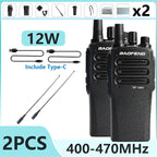1/2PCS BaoFeng BF 1909 12W High Power Walkie Talkie Long Range UHF Two Way Radio Type C Charging Transmitter Upgrade UV 5R UV 82