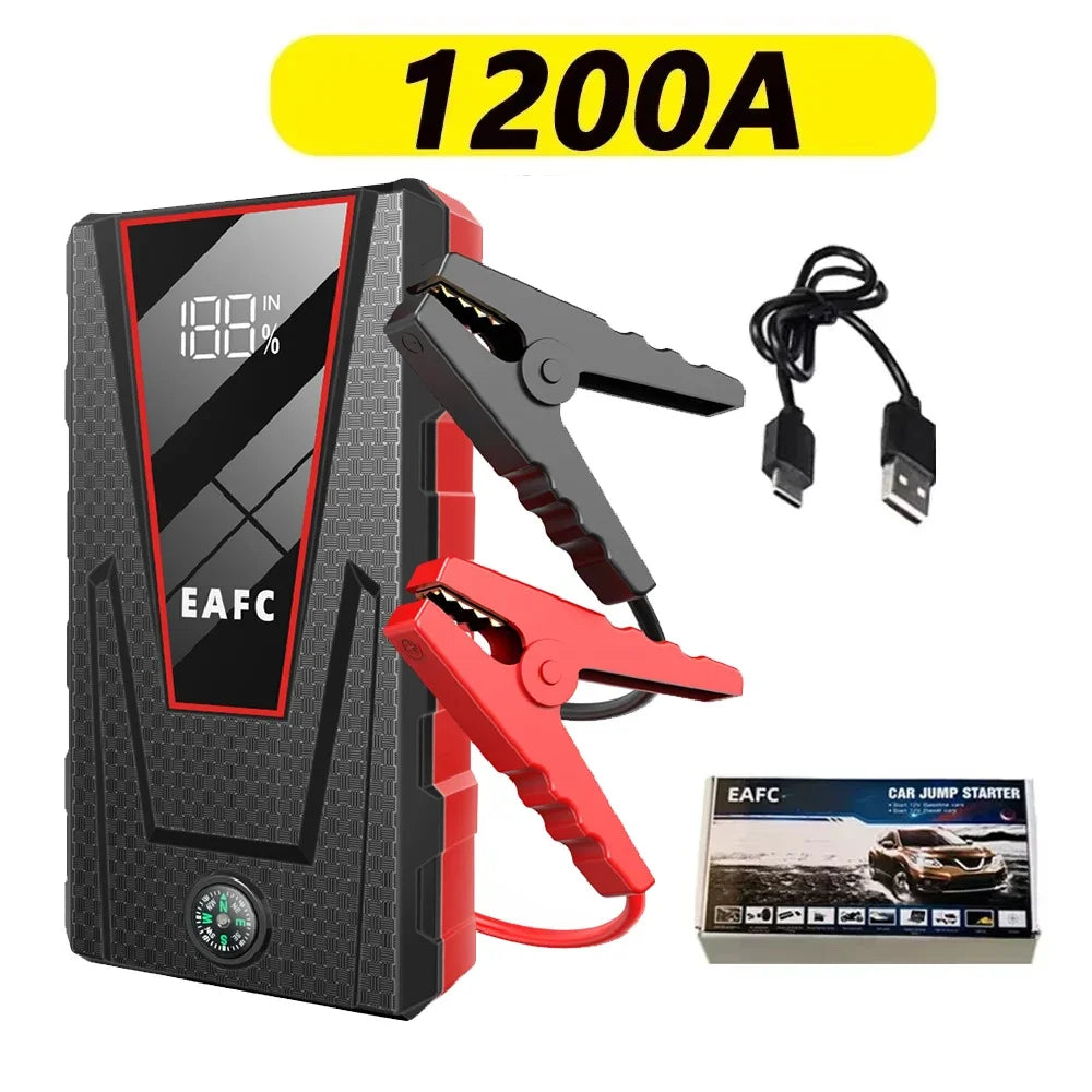 Hot 2000A/1200A Portable Car Jump Starter Power Bank Car Booster Charger 12V Starting Device Petrol Diesel Car Emergency Booster