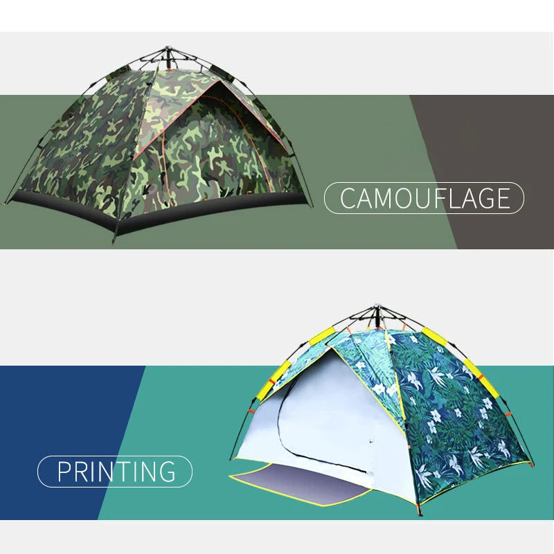 Fully Automatic 3-4 people Double-Layer Beach Camping Tent - Complete Portable Outdoor Family Camping Gear Set