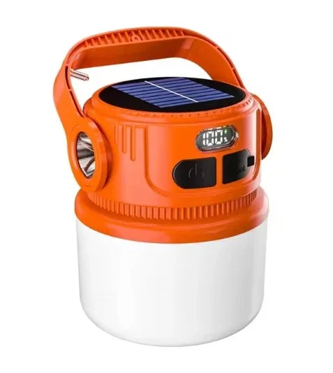 Portable LED Camping Flashlight Rechargeable LED Camping Solar Rechargeable Lantern Waterproof Outdoor Supplies Lightweight Tent