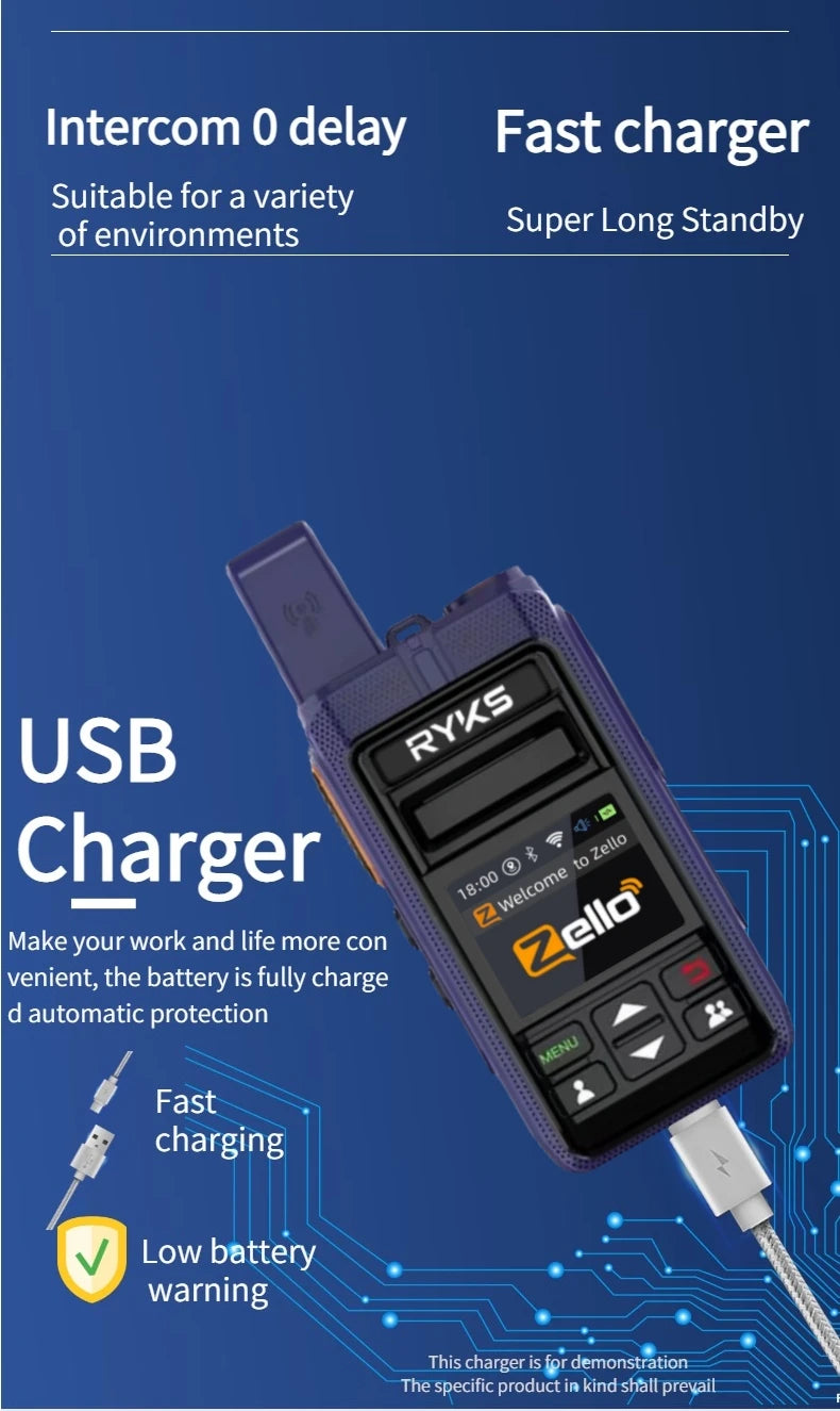 Android 8.0 Long Range Communication Radio Zello Walkie Talkie 4G Bluetooth 5000Km Wifi Wireless Devices Portable Two-Way Radio