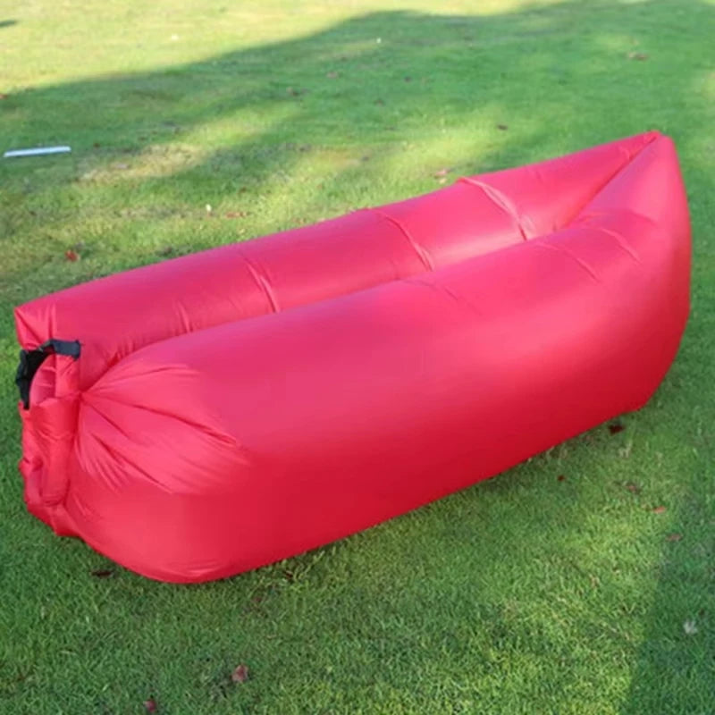 Single Person Lazy Inflatable Sofa Portable Outdoor Beach Air Sofa Bed Folding Camping Sleeping Bag for Comfortable Rest