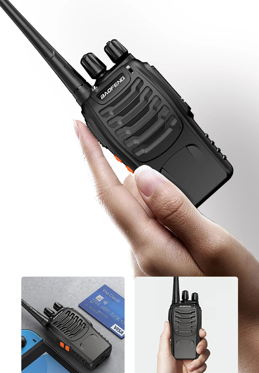 2PCS Baofeng BF 888S Walkie Talkie UHF BF888S Long Range Two Way Ham Portable Radio Transceiver for Hunting Hotel Receiver