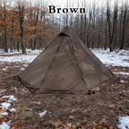 Flame Retardant Firewood Stove Tent 2 Persons Winter Lightweight Pyramid Hot Tent Large Outdoor Camping Waterproof Tipi Tent