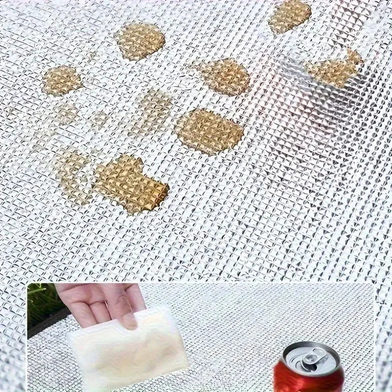 Camping Mat Foam Foil Blanket Aluminum Insulation Foam Foil Mat Sleeping Pad Thermal Outdoor Tent Footprint Reflecting Heat