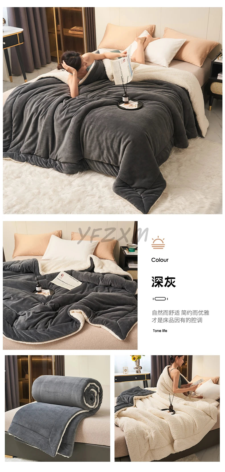 Super Soft Imitation Lambswool Blanket Autumn Winter Double Queen Blankets High Quality Comfortable Milk Fleece Sofa Blanket