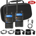 Baofeng UV-5R 8W Walkie Talkie Portable Tri-Power Two Way Radio Communication VHF UHF Receiver Long Range Headset For Camping
