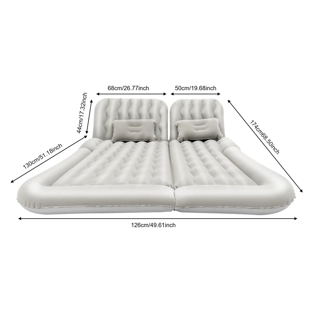 Car Inflatable Bed 2‑In‑1 Truck SUV Inflatable Car Mattress w/Air Pump&Pillow