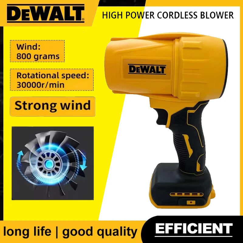 Dewalt 30000RPM Brushless  Air Blower Cordless Turbo Fan Handheld Violent Fan Dryer 20V Rechargeable Dust Blowing Tool