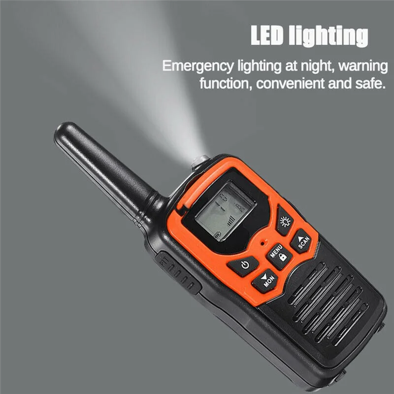 2Pcs Handheld Walkie Talkie Radio Dual Band Long Range Communication Transceiver