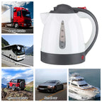 1000 ML Car Hot Kettle Portable Water Heater Auto Shut-Off 12/24 V Travel Electric Kettle Large Capacity Tea Coffee Kettle 250 W