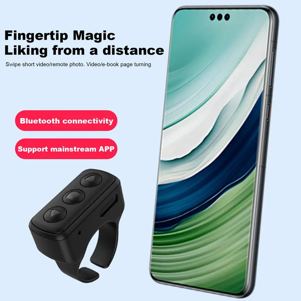 Wireless Fingertip Remote Control Ring BT Ring Scroller Page Turner Stable Connection Wireless Page Turner