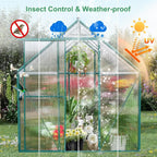 Greenhouse Kit, 10x6 FT Heavy Duty Outdoors Durable Green House with Double Vent Window Lockable Door, Twin-Wall P