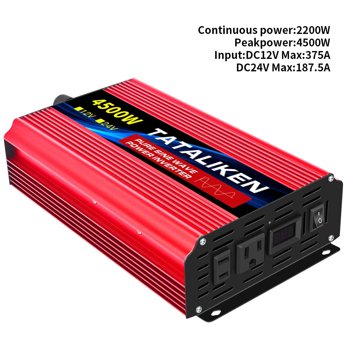 Pure sine wave inverter American socket 3500 w / 4500 w / 5000 w / 6000 w / 7000 w / 8000 w household portable digital display i