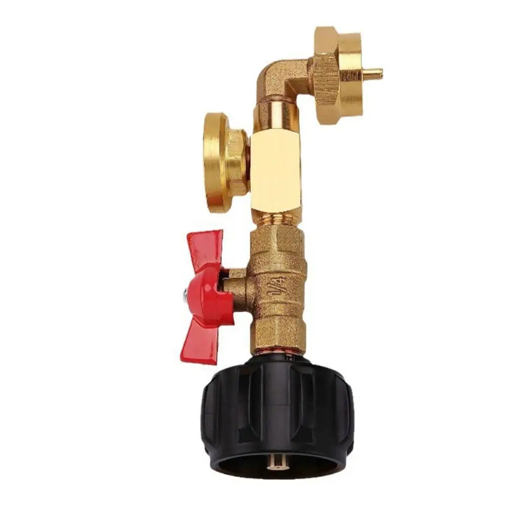 with Tank Gauge Propane Refill Elbow Adapter Easily Opening Universal Propane Tank Adapter Durable. Safe Propane Gas Gauge