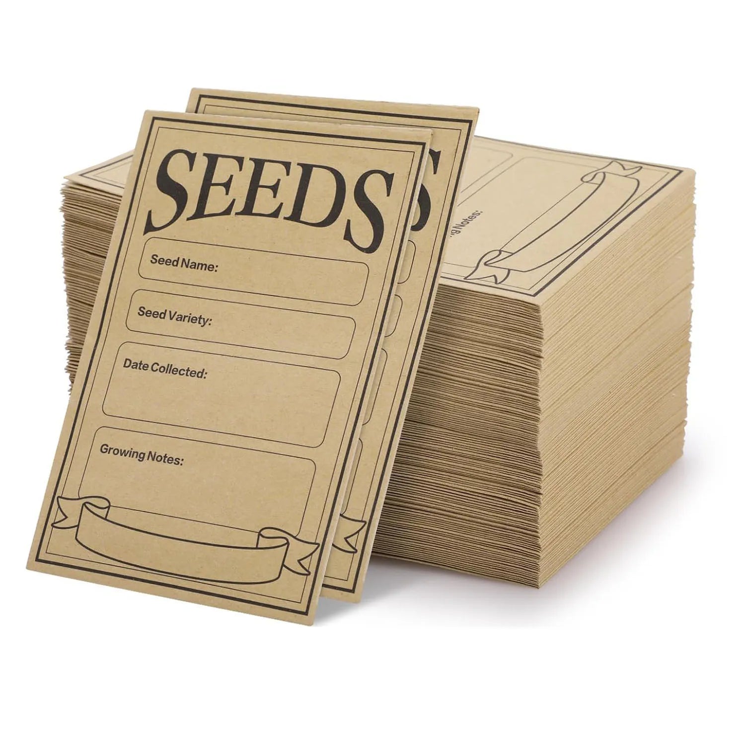 100/200PCS Brown kraft Paper Seed Packets Self-adhesive Storage Seed Coin Bags Envelopes for Plant Flower Vegetable Collection