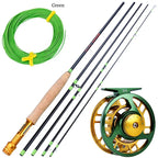 Sougayilang Fly Fishing Rods and Reels 5-sections Carbon Rod 5/6 Reels for Trout Perch Fishing Suitable for Leisure Fishing
