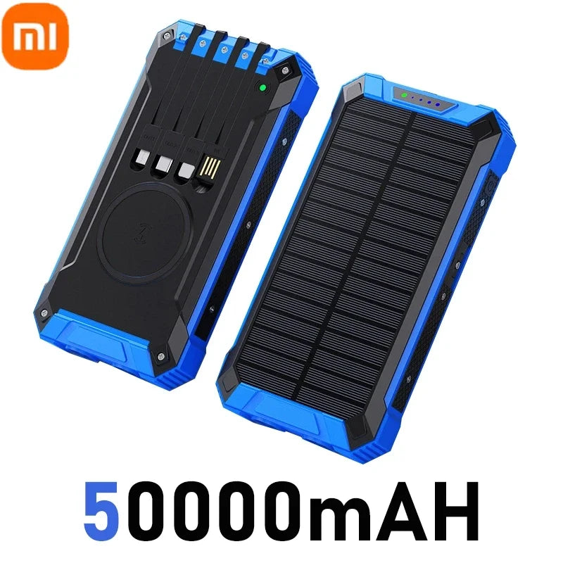 XIAOMI Solar Power Bank Wireless 200000mAh Large Capacity Fast Charging External Battery Outdoor Survival Emergency Equipment