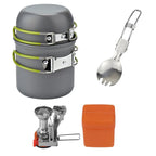 Camping Cookware Kit with Stove Outdoor Cooking Set  Outdoor Pot Travel Tableware Kitchen Hiking Picnic BBQ