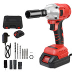 1000N.m (740ft-lbs) Cordless Impact Wrench Brushless Electric High Torque with Batteries 1500MAh 20V Fast Charger for Car Truck