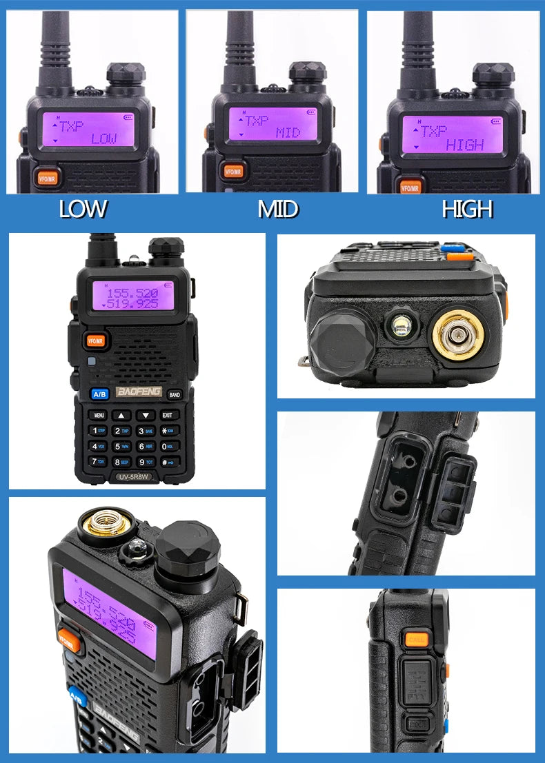 1/2PCS Baofeng UV 5R 5W 8W Walkie Talkie Ham CB Radio Long Range Dual Band VHF UHF FM Transceiver Two Way Radio UV5R K5 Plus