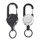 1/2Pcs Retractable Key Chains Anti-theft Metal Easy-to-pull Buckle Rope Elastic Keychain Sporty Retractable Key Ring