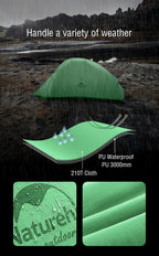 Naturehike Cloud Up 2 Person Camping Tent Waterproof Ultralight 3-4 Season Tent Outdoor Hiking Backpacking Shelter Tents