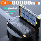 Xiaomi 50000mAh Large Capacity Solar Power Bank Outdoor Compass Waterproof External Battery Flashlight For iPhone Samsung