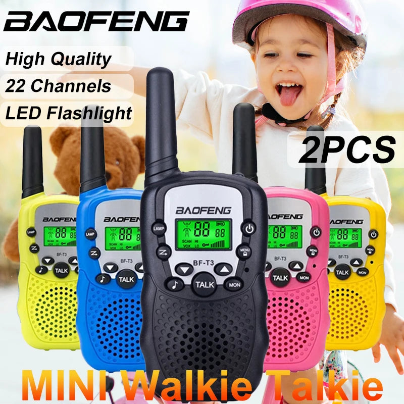 2PCS Baofeng BF-T3 Mini Walkie Talkie Children Toy Gift Kids Amateur Radio UHF 22 Channels Handheld Two Way Radio For Boys Girls