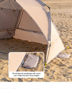 Sonuto Outdoor 3-4P One-Touch Camping Tent Quick Automatic Opening Beach Fishing Tent Family Travel Picnic Park Anti-UV Shade