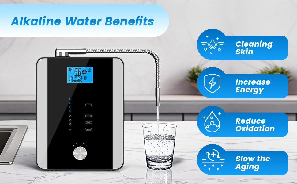 CAWOLO Alkaline Water Ionizer Machine PH Water Device Alkaline Water Dispenser 11 Plates Platinum Coating Alkaline Water Ioniser