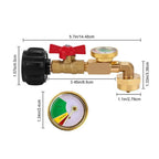 Propane Refill Elbow Adapter Tank Gauge Solid Brass Propane Filler Adapter 1 Pound With Propane Tank Gauge Propane Refill