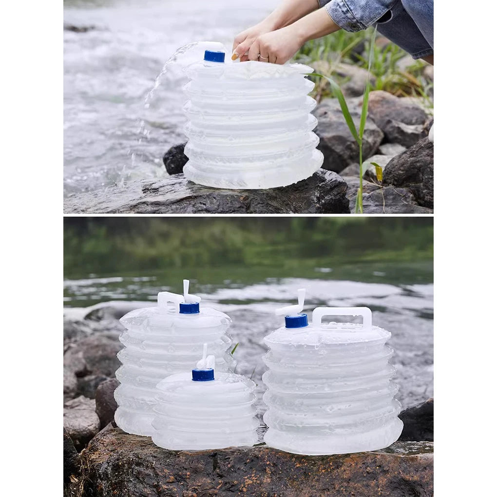 2025 New Portable 5/10L /15L Outdoor Foldable Collapsible Drinking Car Water Bag Carrier Container Outdoor Camping Hiking Picnic