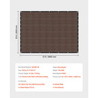 SucceBuy 90% Sun Shade Cloth 10x10/12/20ft Pergola Shade Cover 140 GSM HDPE Canopy Privacy Screen for Outdoor Garden Backyard