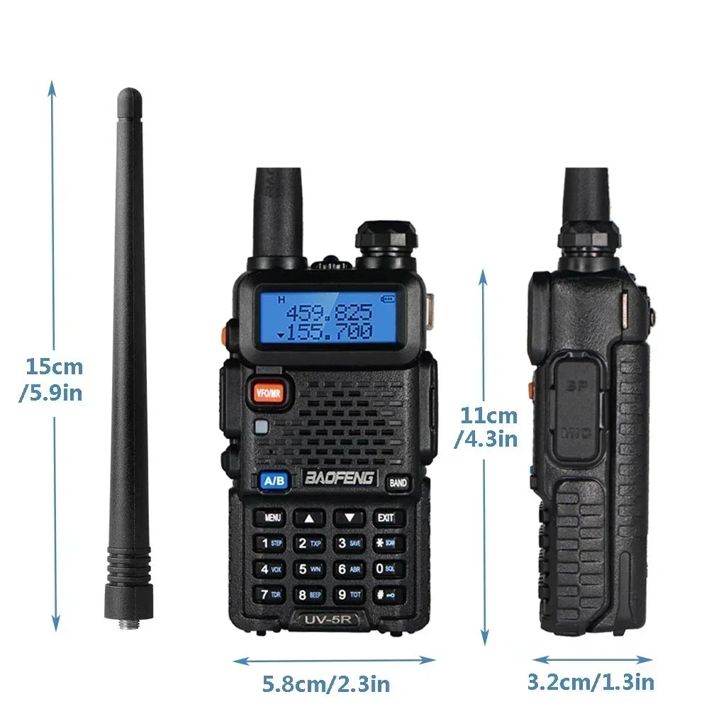 4Pcs Baofeng UV-5R 8W/5W Tri-Power Walkie Talkie High Power Dual Band Long Range Portable Handheld UV 5R Radio