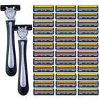 Metal Handle Manual Profession Face Care Beard 3-Layers Blade Safety Raze And Shaving Razor Stand Shaver Base For Man