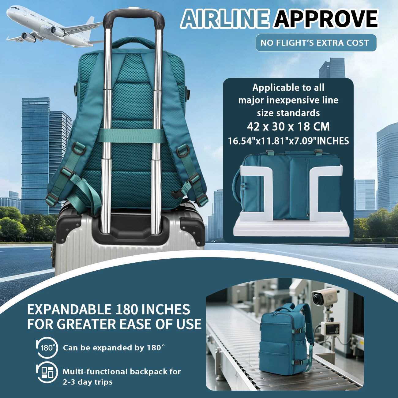 Vacuum Storage Travel Backpack, Airline Carry-On Bag, Business Laptop Backpack & Tote Bag for Men and Women