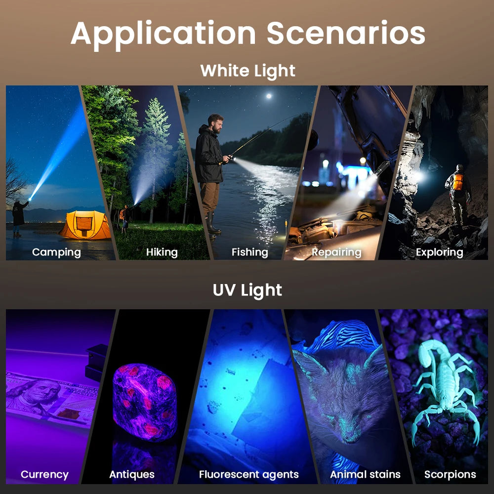 Sofirn SR23 Flashlight EDC TN3535 3000LM 365nm UV SST08 USB-C 21700 Rechargeable Light With Dual Switch