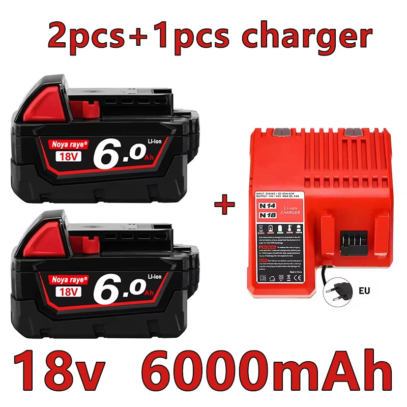 For Milwaukee 18V/ 3Ah 5Ah 6Ah 18650 Lithium Replacement Battery For Milwaukee 48-11-1860 48-11-1850 48-11-1840 Tool Battery