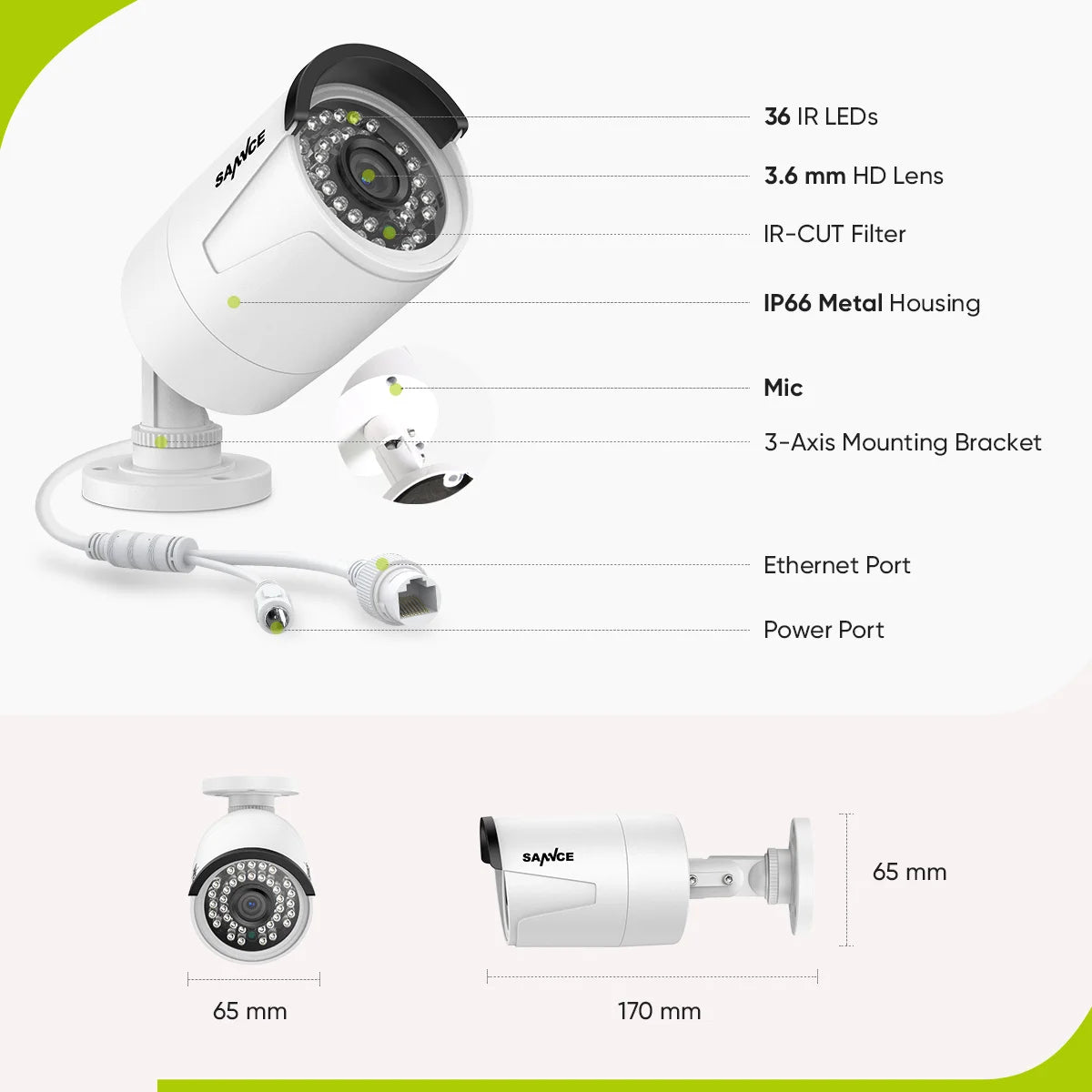 SANNCE 5MP POE Video Surveillance System Set 8CH 8MP NVR System CCTV Security Outdoor 5MP IP Cameras Surveillance Kit