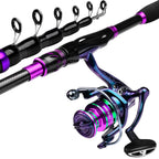 PROBEROS 2.1m Baitcasting/Spinning Fishing Rod Reel Combo Full Set with Line Lure Bag Hooks Freshwater Saltwater Fishing Pesca