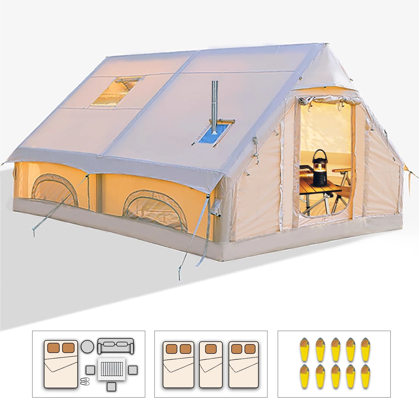 Inflatable Tents for Camping,Large Inflatable Camping Tent with Hand Pump,Inflatable Tent,Easy Setup Tents for Camping Portable