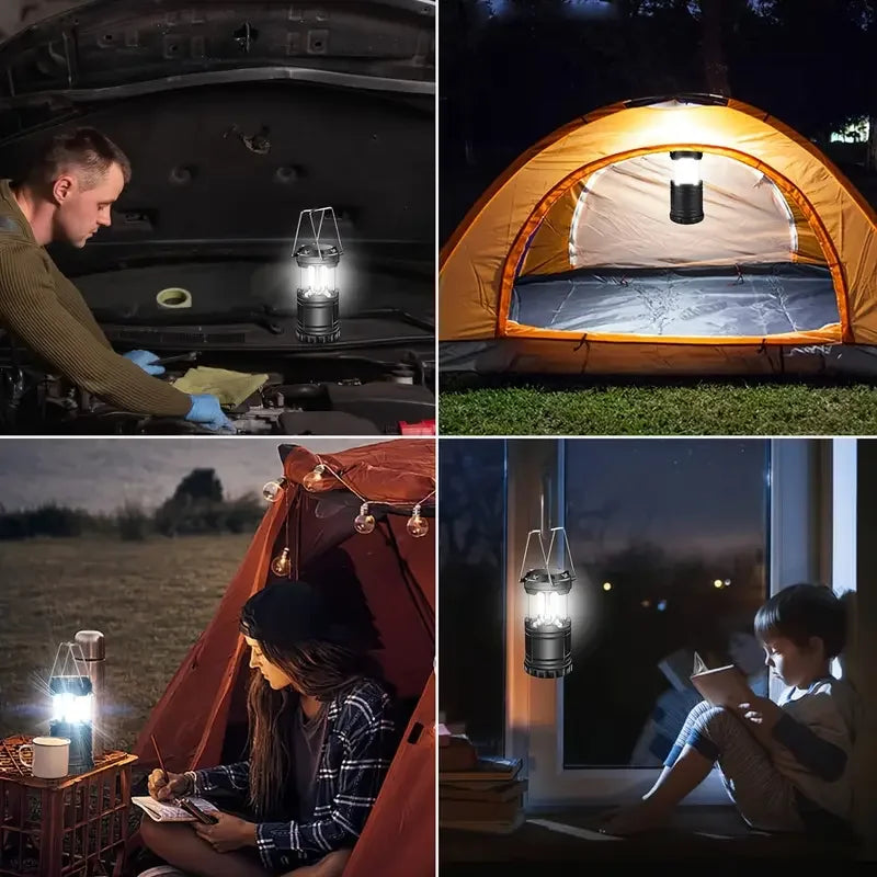 Tent Lamp LED Portable Lantern Telescopic Torch Camping Lamp Outdoor Waterproof Emergency Light Battery Powered