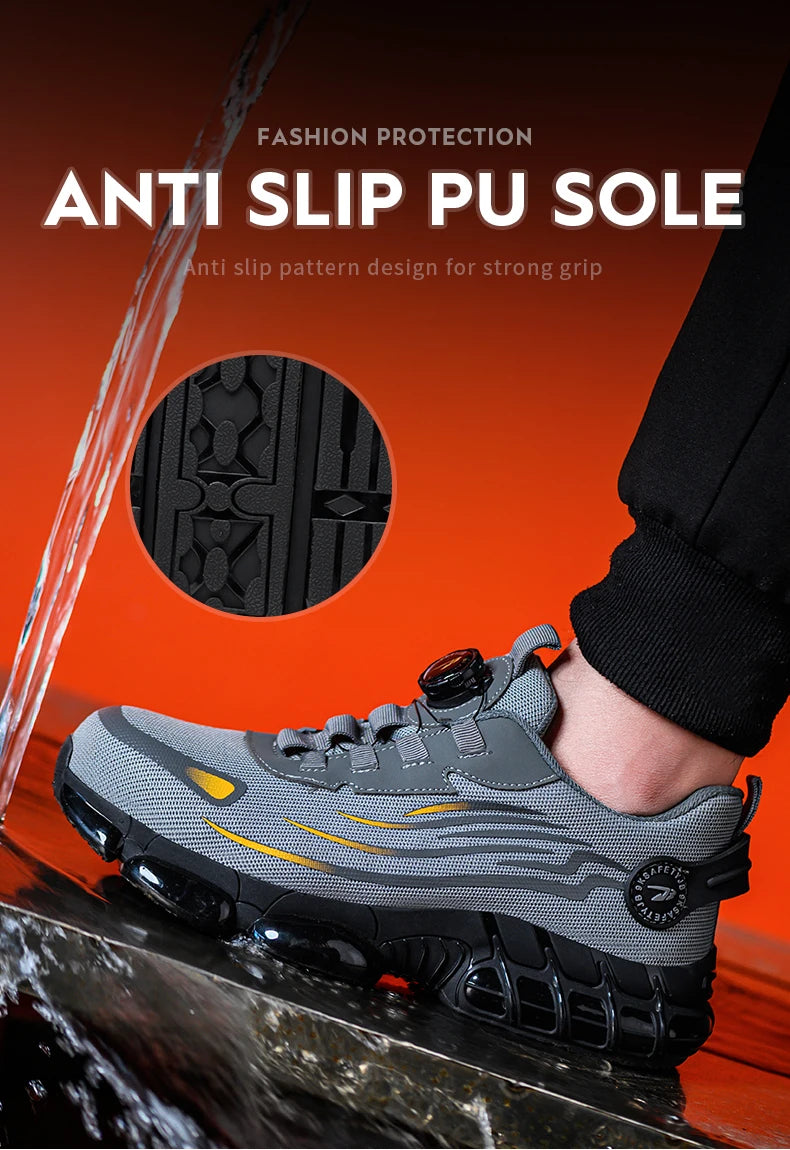 Breathable lace-free soft sole comfortable anti-smash anti-puncture labour insurance shoes