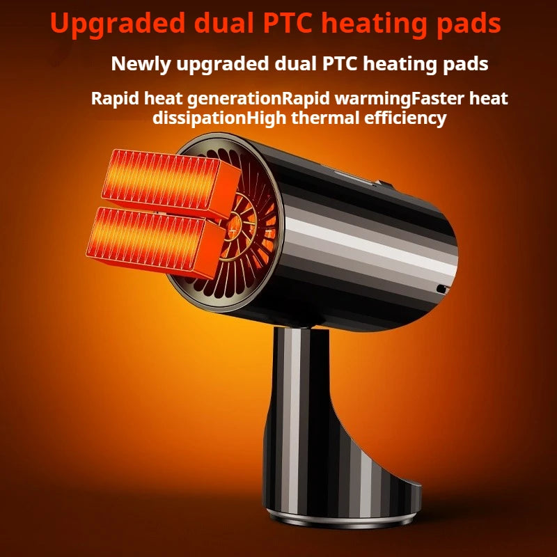 Eary 12V 24V 360°Rotate Car Heater 150W Windshield Defogger Defroster for Winter 2 in 1 Fast Heating & Cooling Fan for Car Sedan