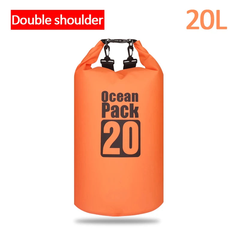 Outdoor PVC Waterproof Dry  Bag 5L 10L 20L 30L Outdoor Diving Foldable Storage Man Women Beach Swimming BaRafting Ocean Bag